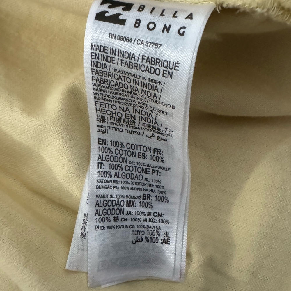 Billabong Cream Corduroy Overshirt men’s medium - Picture 5 of 6